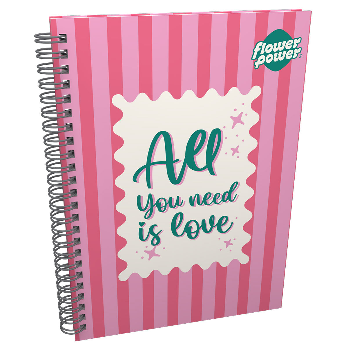 Cuaderno Argollado Pasta Dura  Flower Power Grande Is Love img #1