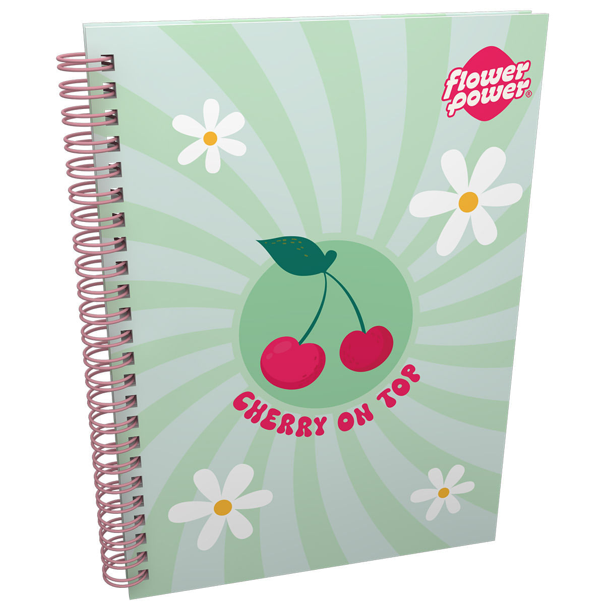 Cuaderno Argollado Pasta Dura  Flower Power Grande Cherry img #1