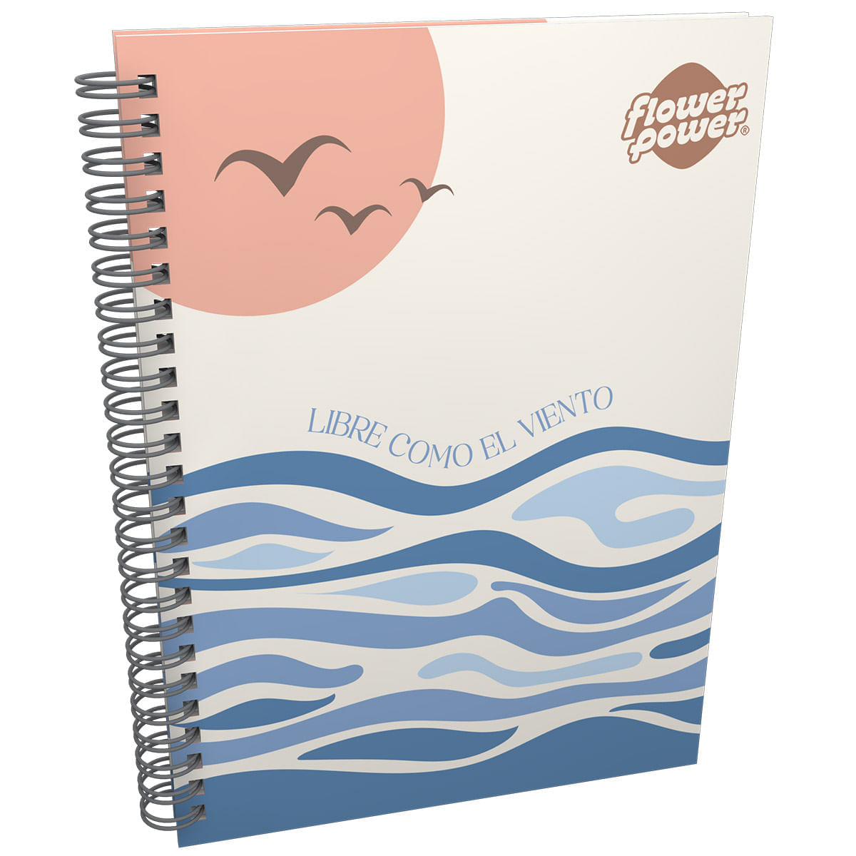 Cuaderno Argollado Pasta Dura  Flower Power Grande Libre Como El Viento img #1