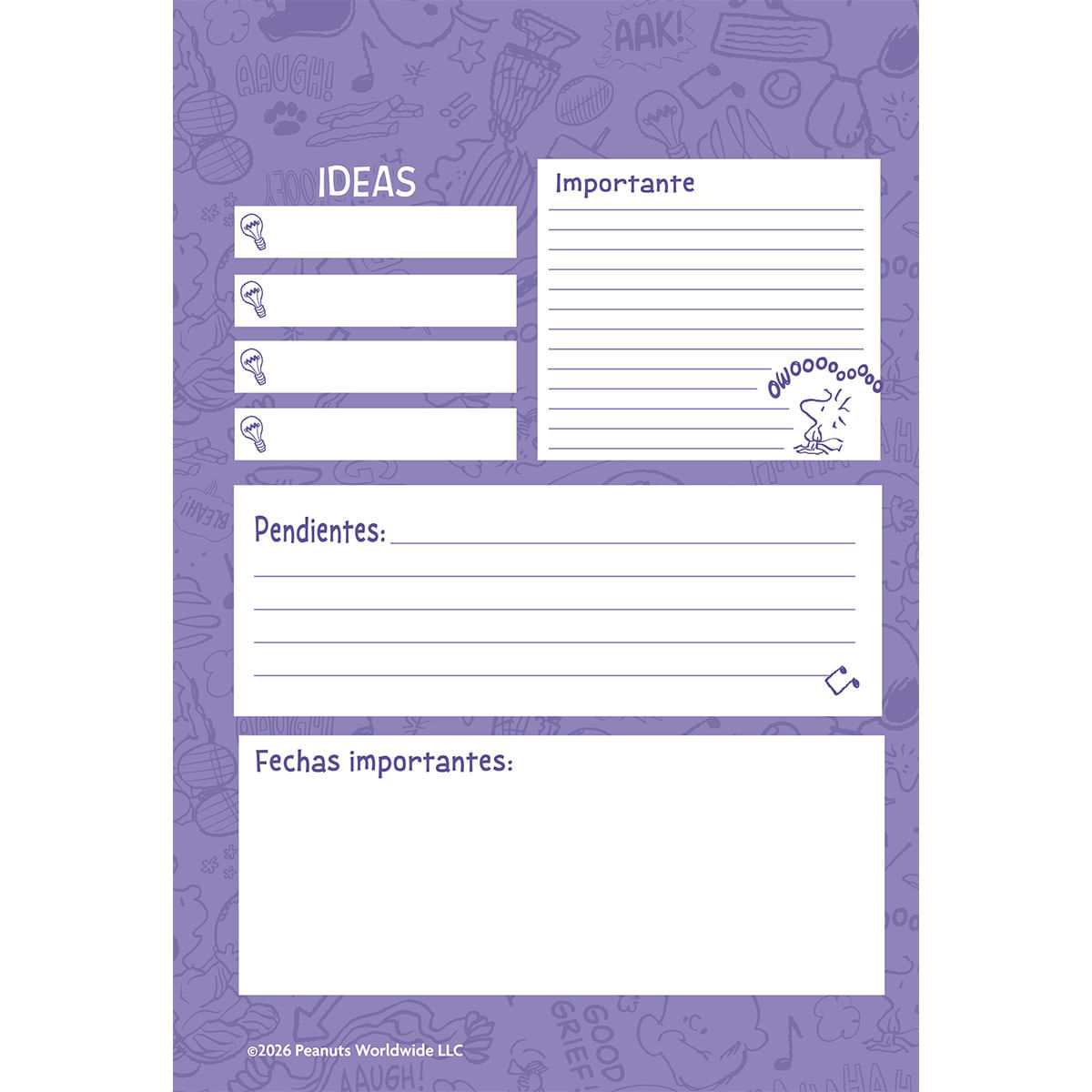 Cuaderno Vertical  Snoopy Lluvia img #4