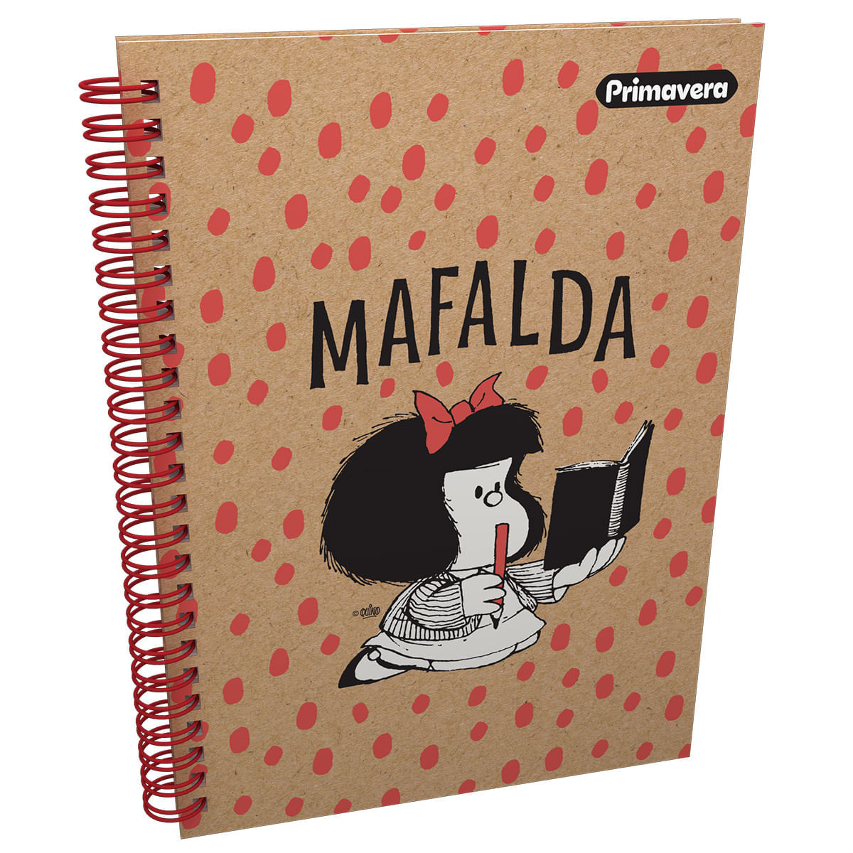 Cuaderno Argollado Pasta Dura  Mafalda Kraft Grande Puntos img #1