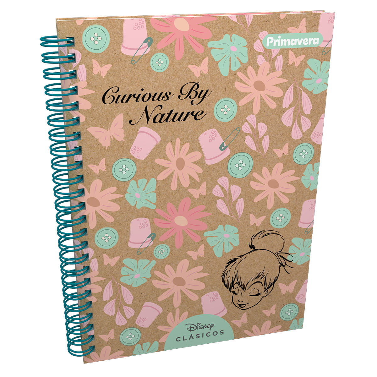 Cuaderno Argollado Pasta Dura  Tinkerbell Disney Clásicos Nature Kraft Grande img #1