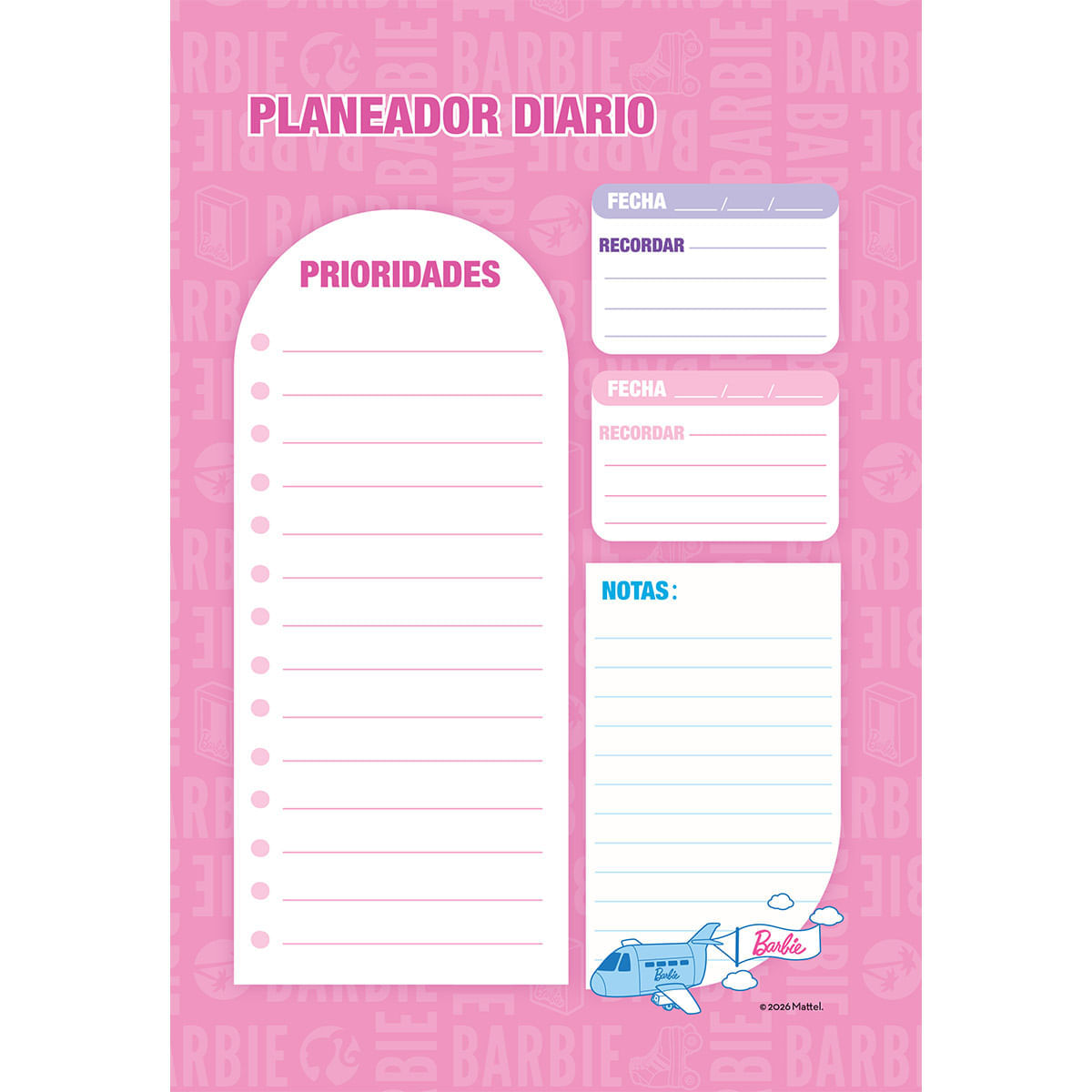 Cuaderno Argollado  Barbie Multimaterias Mujer Time To Shine img #3