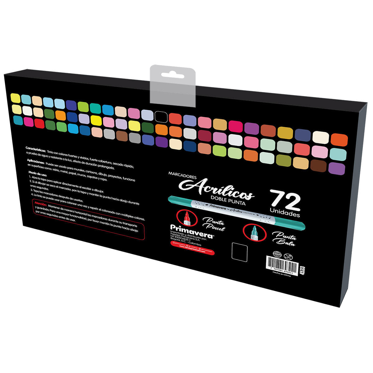 Marcador Acrílico Doble Punta X 72 img #2