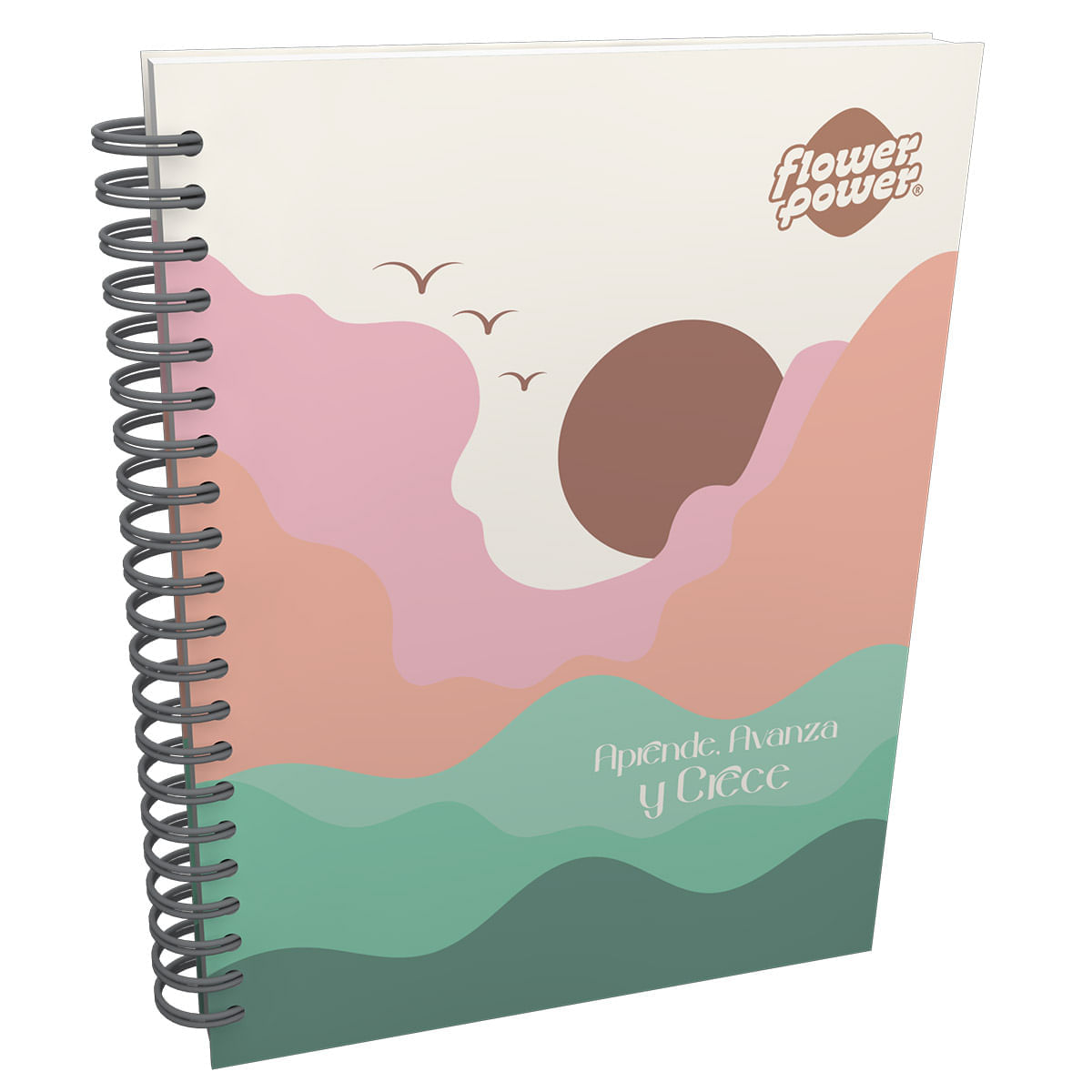 Cuaderno Argollado Grande Multimaterias Flower Power Sol img #1
