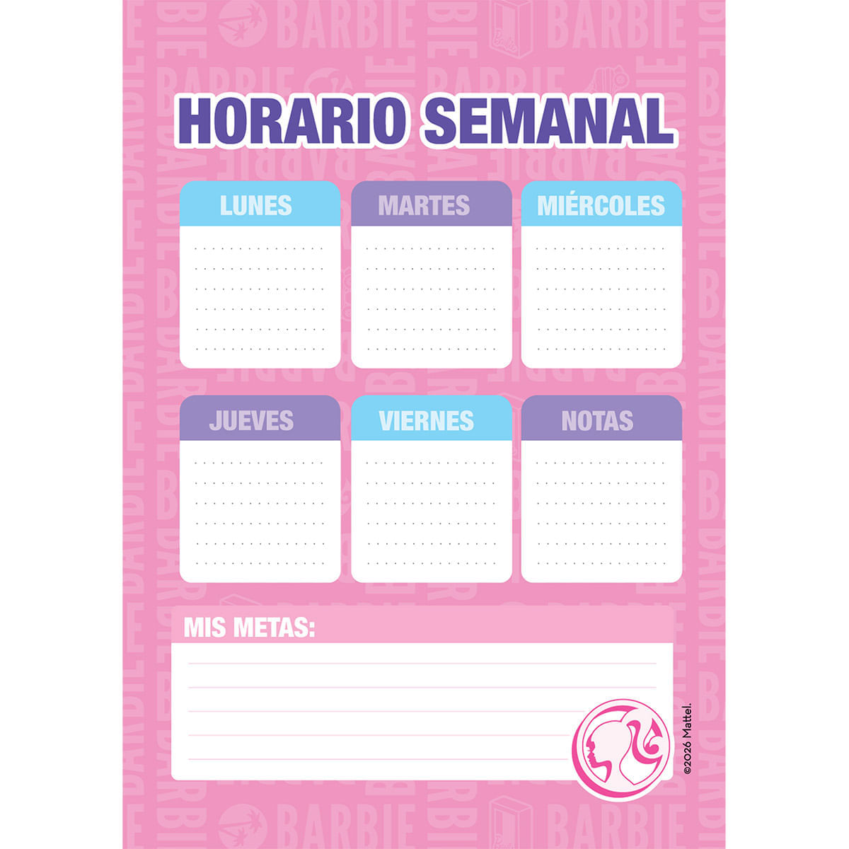 Cuaderno Argollado  Barbie Multimaterias Mujer Time To Shine img #6