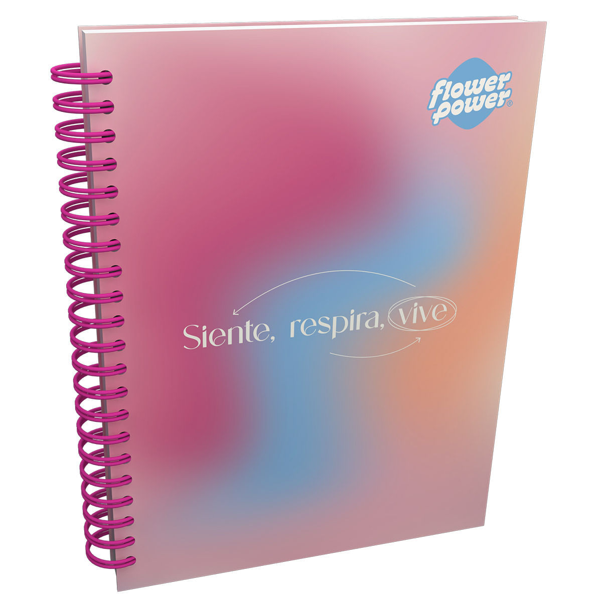 Cuaderno Argollado Grande Multimaterias Flower Power Siente, Respira, Vive img #1