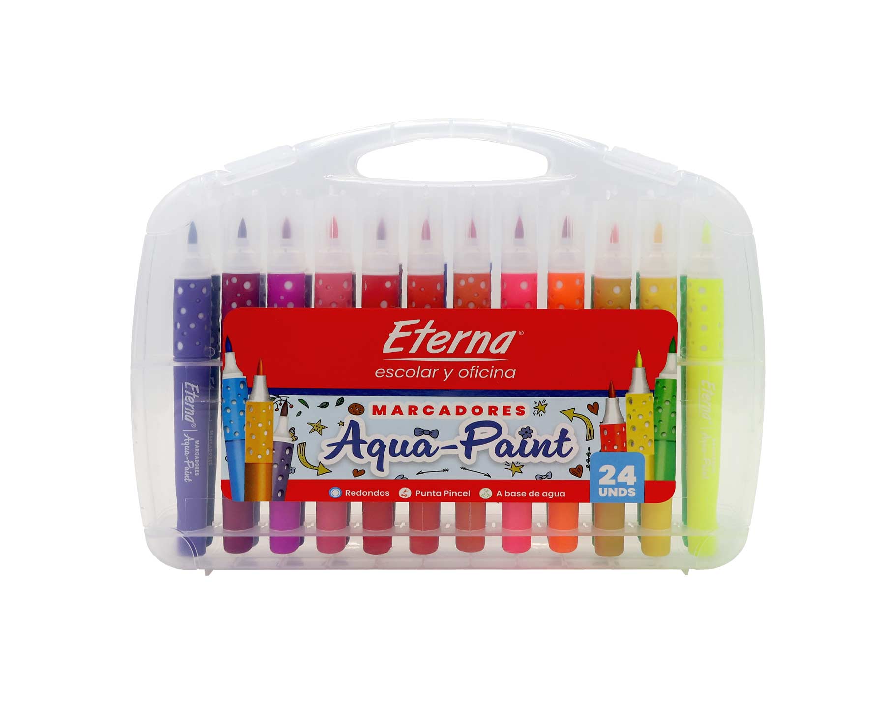 Copia de Marcadores Aquarela Aqua Paint Punta Pincel x24 PCS Eterna img #1