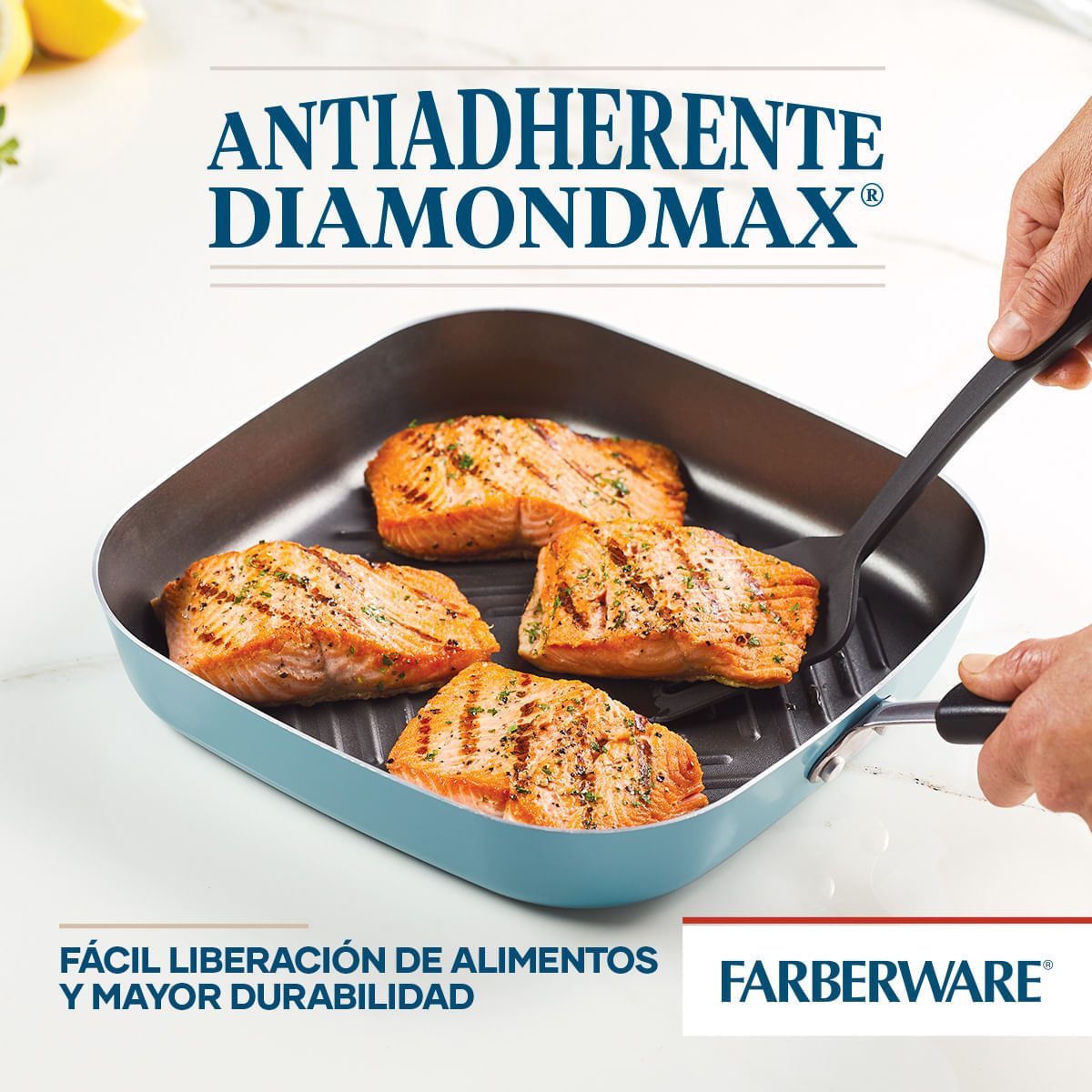 Plancha 27cm, antiad. DiamondMax® Cookstar Azul Aqua. Farberware img #5