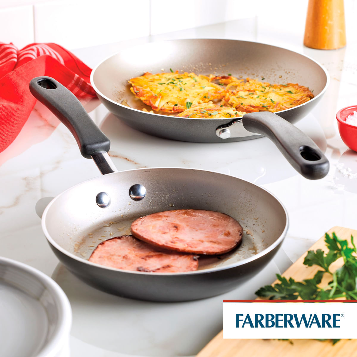 Set sartenes 21cm y 25cm. Antiad. DiamondMax® gris pewter Cookstart Farberware img #2