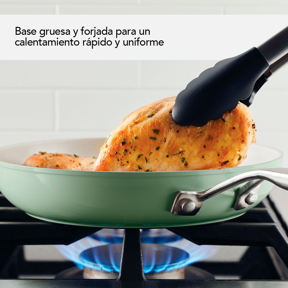 Sartén anodizado duro, antiadherente cerámico, mango en acero inox, KitchenAid. img #6