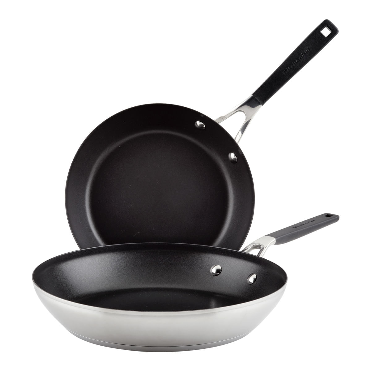 Set sartenes 24cm y 30cm. Acero inoxidable, placa de inducción, KitchenAid. img #1