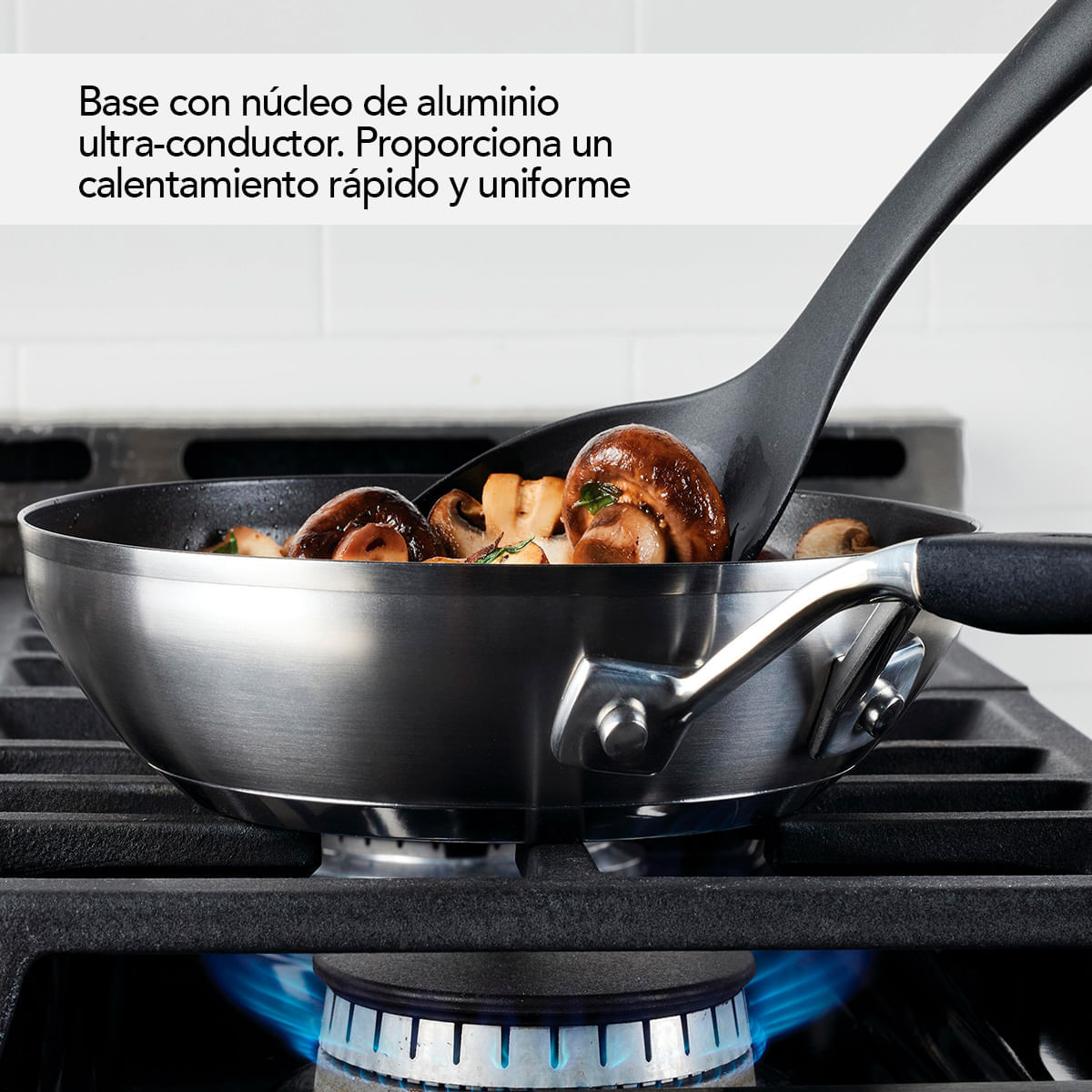 Sartén 20cm, acero inoxidable, placa de inducción, KitchenAid. img #6