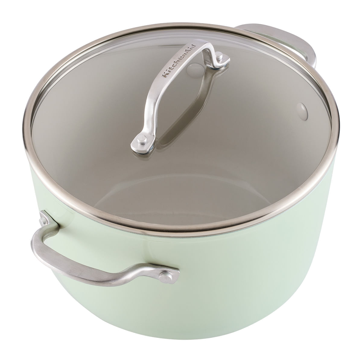 Juego de Ollas 10 pzs, Anodizado Duro, Antiadh cerámico. Inducción. color Pistachio, KitchenAid img #4