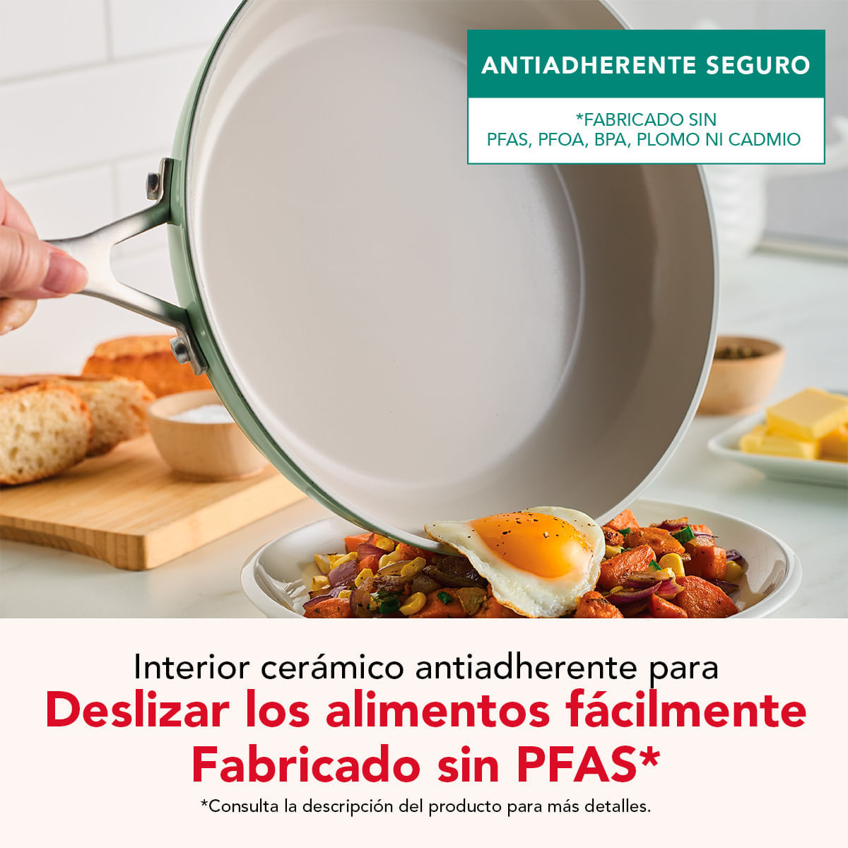Juego de Ollas 10 pzs, Anodizado Duro, Antiadh cerámico. Inducción. color Pistachio, KitchenAid img #11