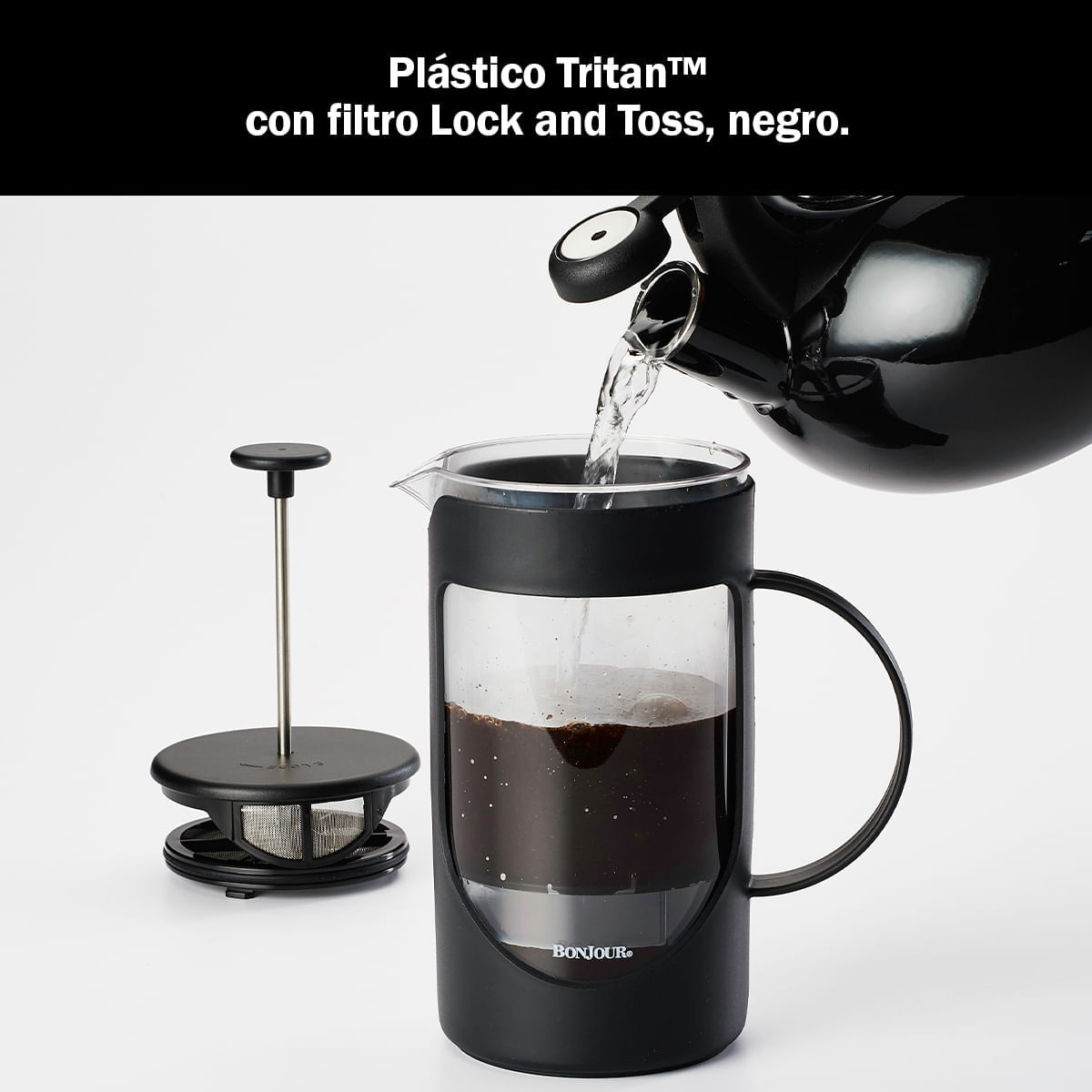 Prensa Francesa 40 onzas/ 9 tazas/ 1.1L, en plástico Tritan™ con filtro Lock and Toss. BonJour. img #5