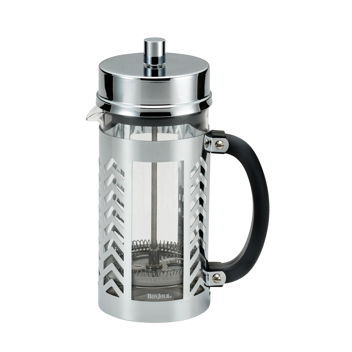 Prensa francesa 33,8 onzas/ 8 tazas/ 1L, acero inoxidable y vaso de vidrio borosilicato. BonJour, Chevron. img #1