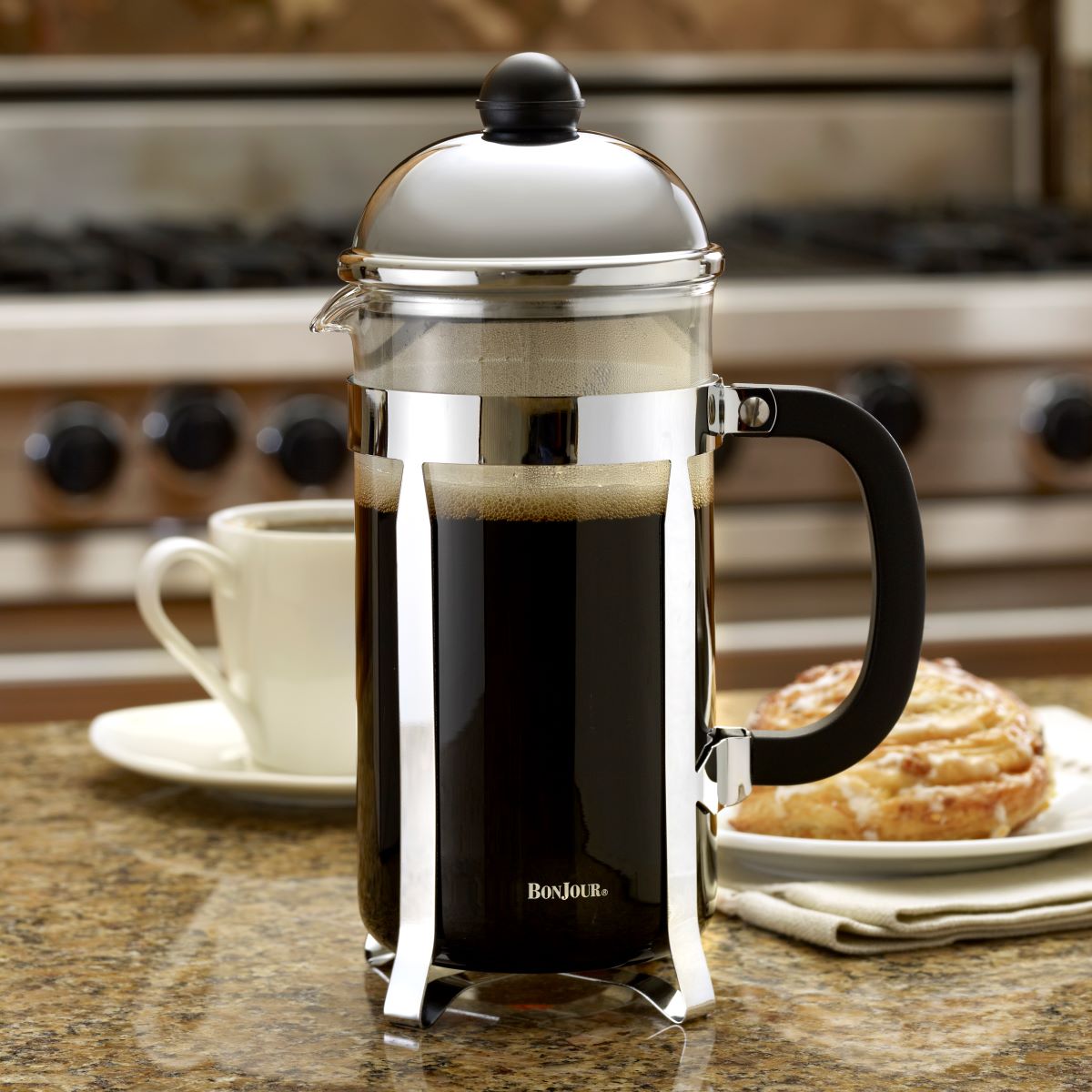 Prensa Francesa 33.8 onzas/ 8 tazas/ 1L, acero inoxidable con jarra de vidrio templado borosilicato. Monet, BonJour. img #3
