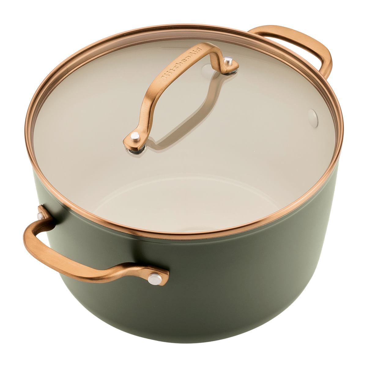 Juego de Ollas 12 pzs, Evergreen,  Anodizado Duro con antiadh cerámico. Inducción. KitchenAid. img #2