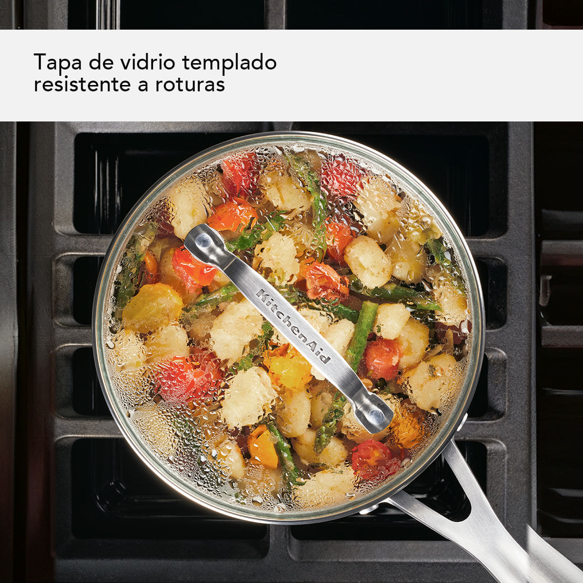 Perol con tapa 2.8L. Aluminio forjado. Antiadherente Cerámico. Color Negro. KitchenAid img #2