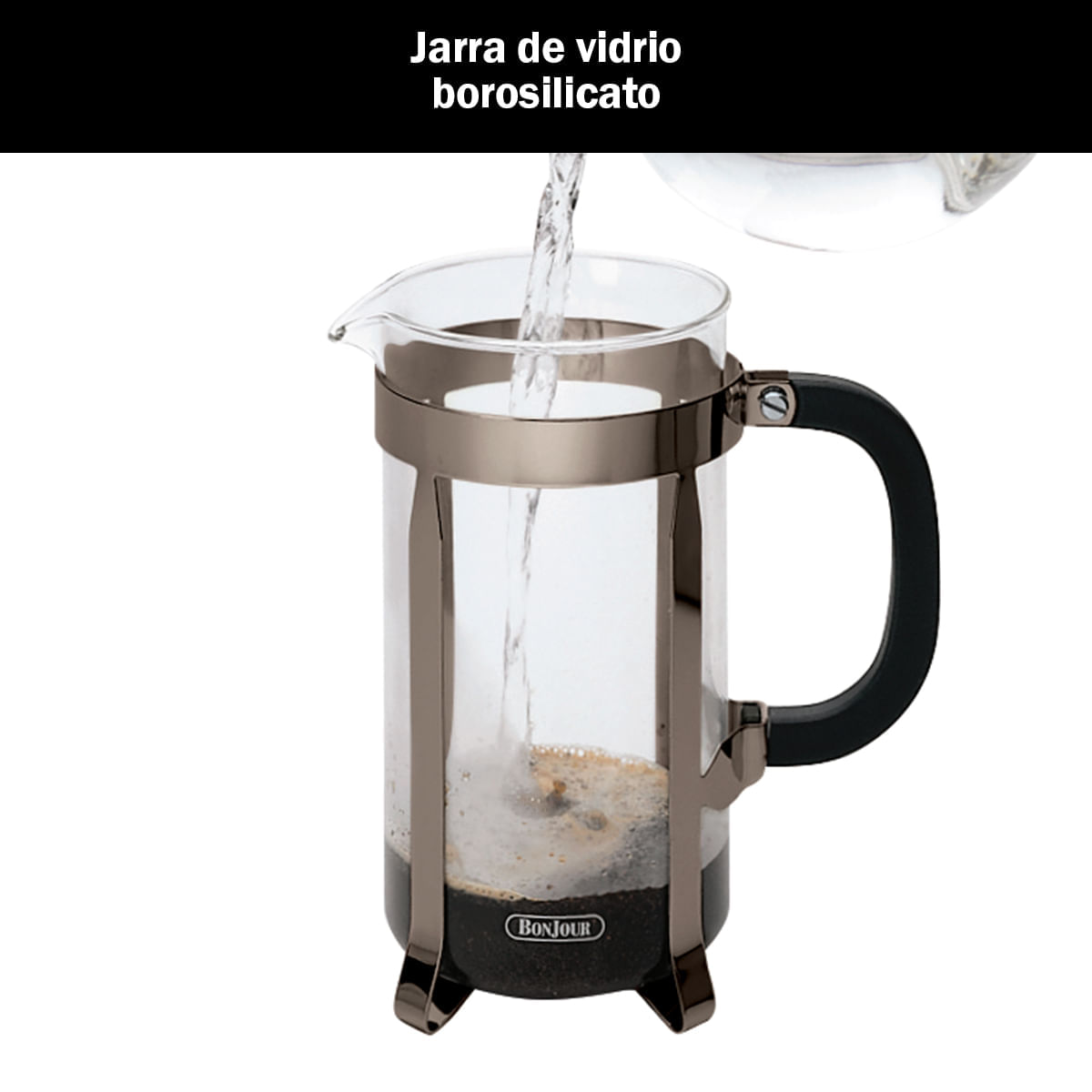 Cafetera de prensa francesa, 8 tazas, color bronce, BonJour Maximus. img #4