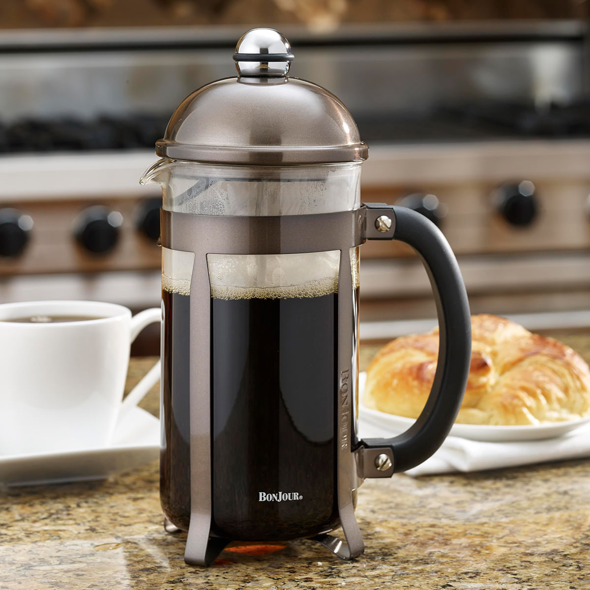 Cafetera de prensa francesa, 8 tazas, color bronce, BonJour Maximus. img #2