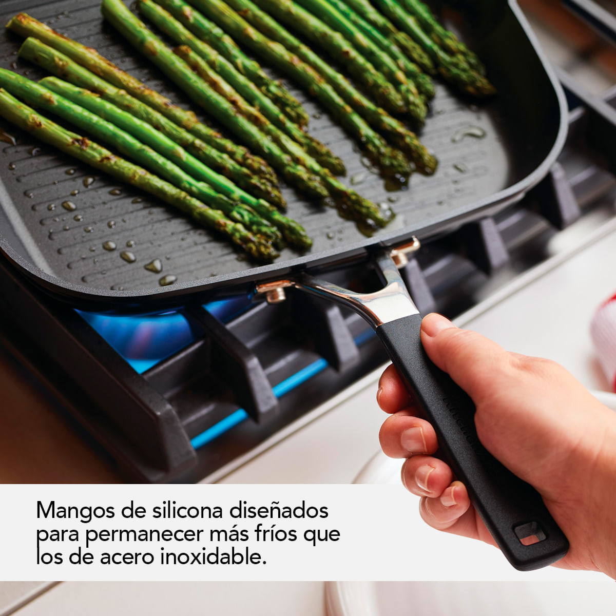 Plancha con grill 29cm, anodizado duro antiadherente. Negro Onyx KitchenAid. img #7