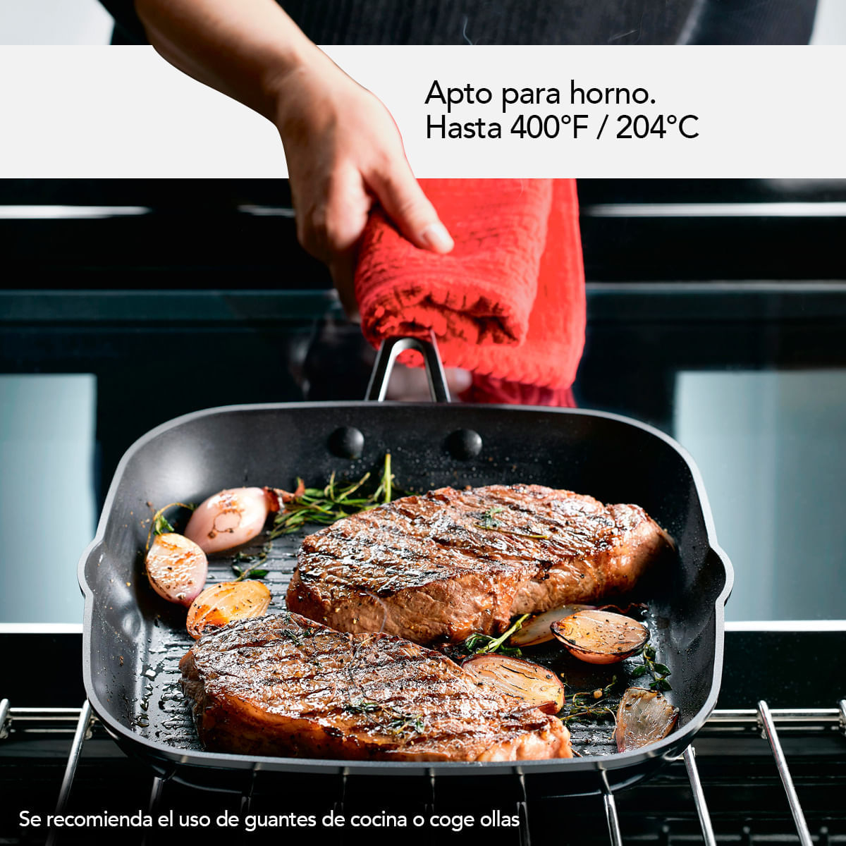 Plancha con grill 29cm, anodizado duro antiadherente. Negro Onyx KitchenAid. img #9