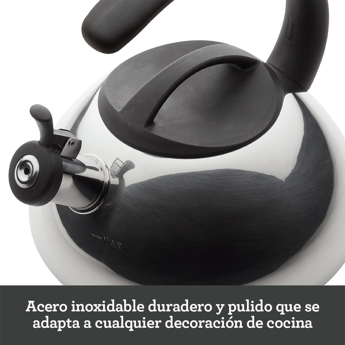 Tetera con silbido, 2.1L,  cuerpo en acero inoxidable, placa de inducción.  Farberware. img #4