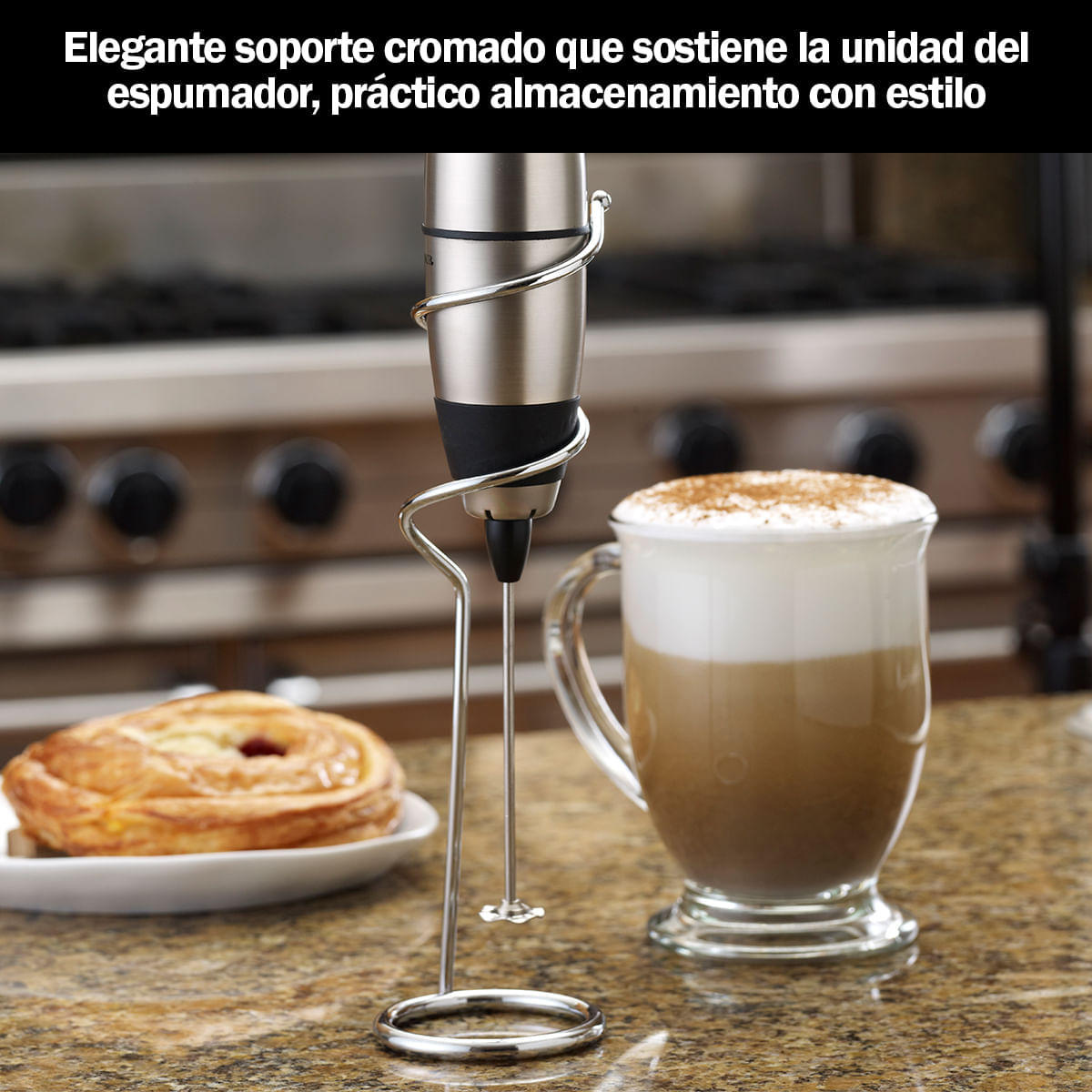 Mezclador/espumador acero inoxidable. Funciona con baterias (pilas).  BonJour. img #4