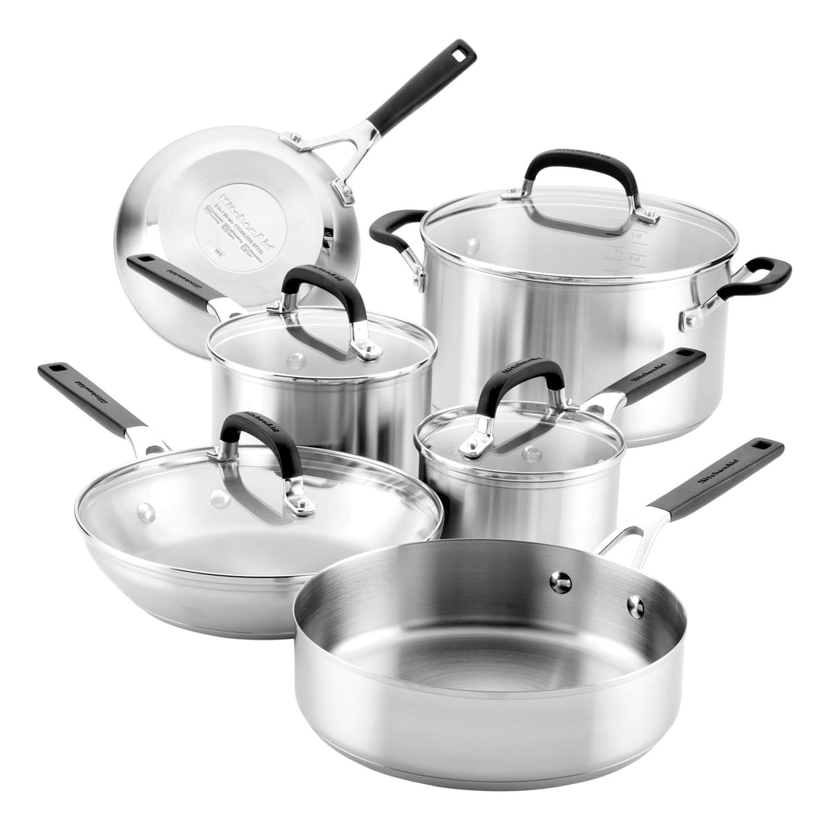 Juego de Ollas 10Pzs, acero inoxidable, placa de inducción, KitchenAid. img #1