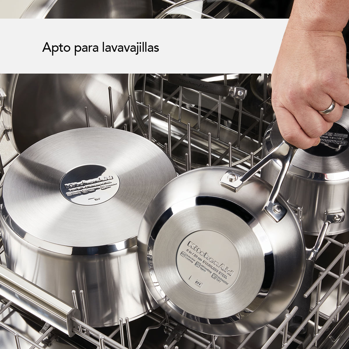 Juego de Ollas 10Pzs, acero inoxidable, placa de inducción, KitchenAid. img #10