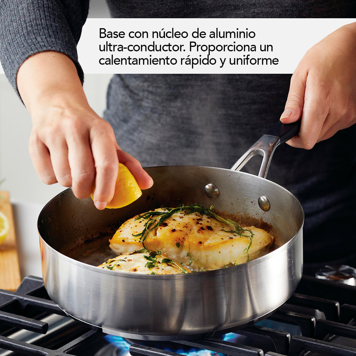 Juego de Ollas 10Pzs, acero inoxidable, placa de inducción, KitchenAid. img #6