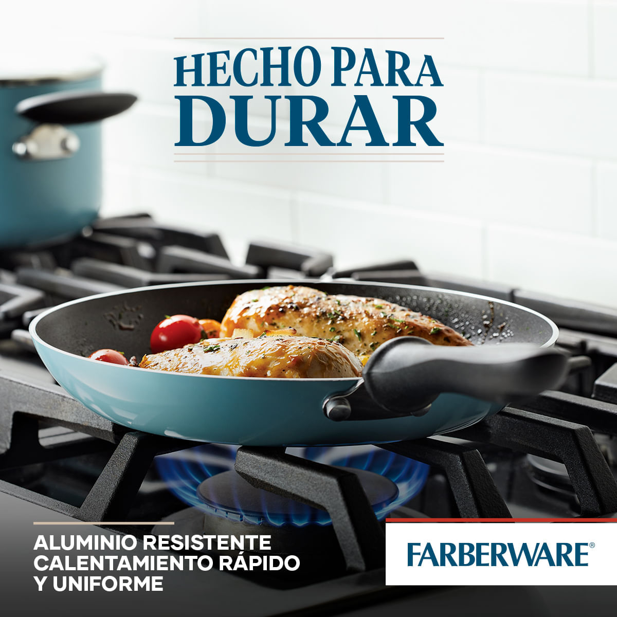 Farberware Reliance Set x 3 sartenes, Aluminio antiadherente, 8"/ 20cm, 10"/25cm & 12"/30cm, Azul Aqua img #4