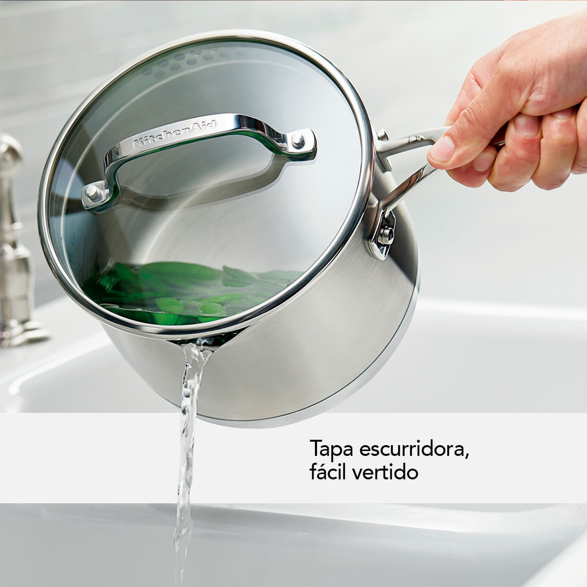 Juego de Ollas 11Pzs, acero inoxidable, placa de inducción, KitchenAid. img #8