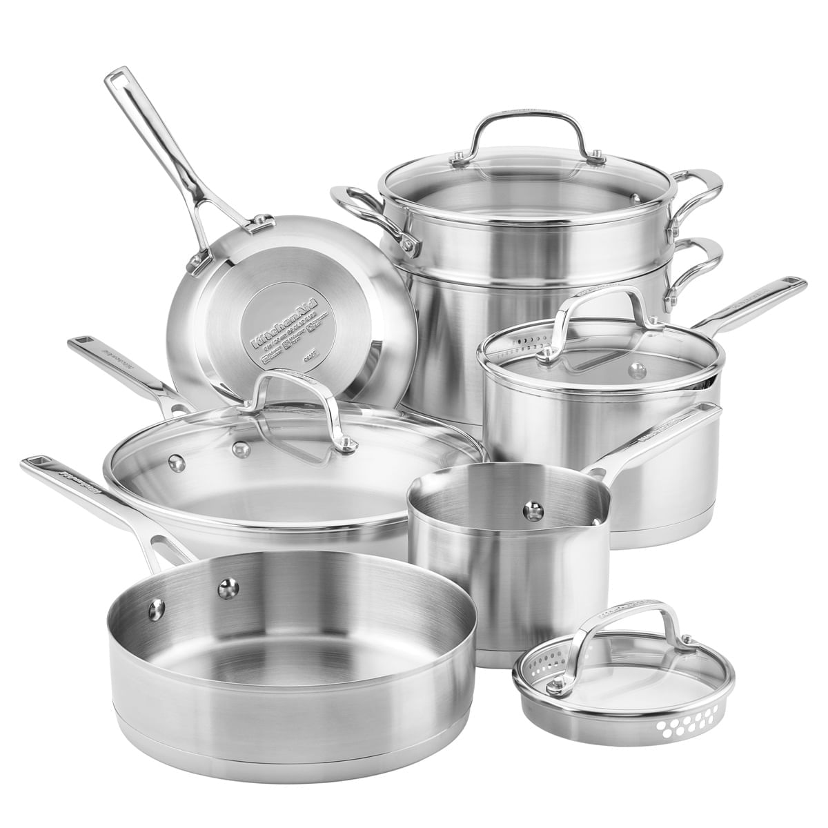 Juego de Ollas 11Pzs, acero inoxidable, placa de inducción, KitchenAid. img #1