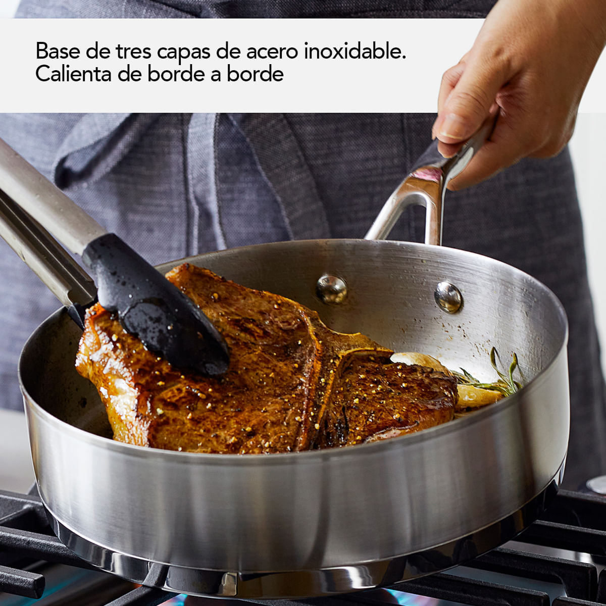 Juego de Ollas 11Pzs, acero inoxidable, placa de inducción, KitchenAid. img #6