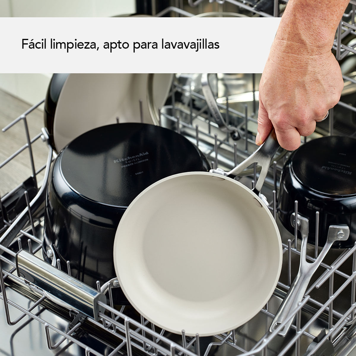 Juego de Ollas 8Pzs. Aluminio forjado. Antiadherente cerámico.Color Negro. KitchenAid img #7