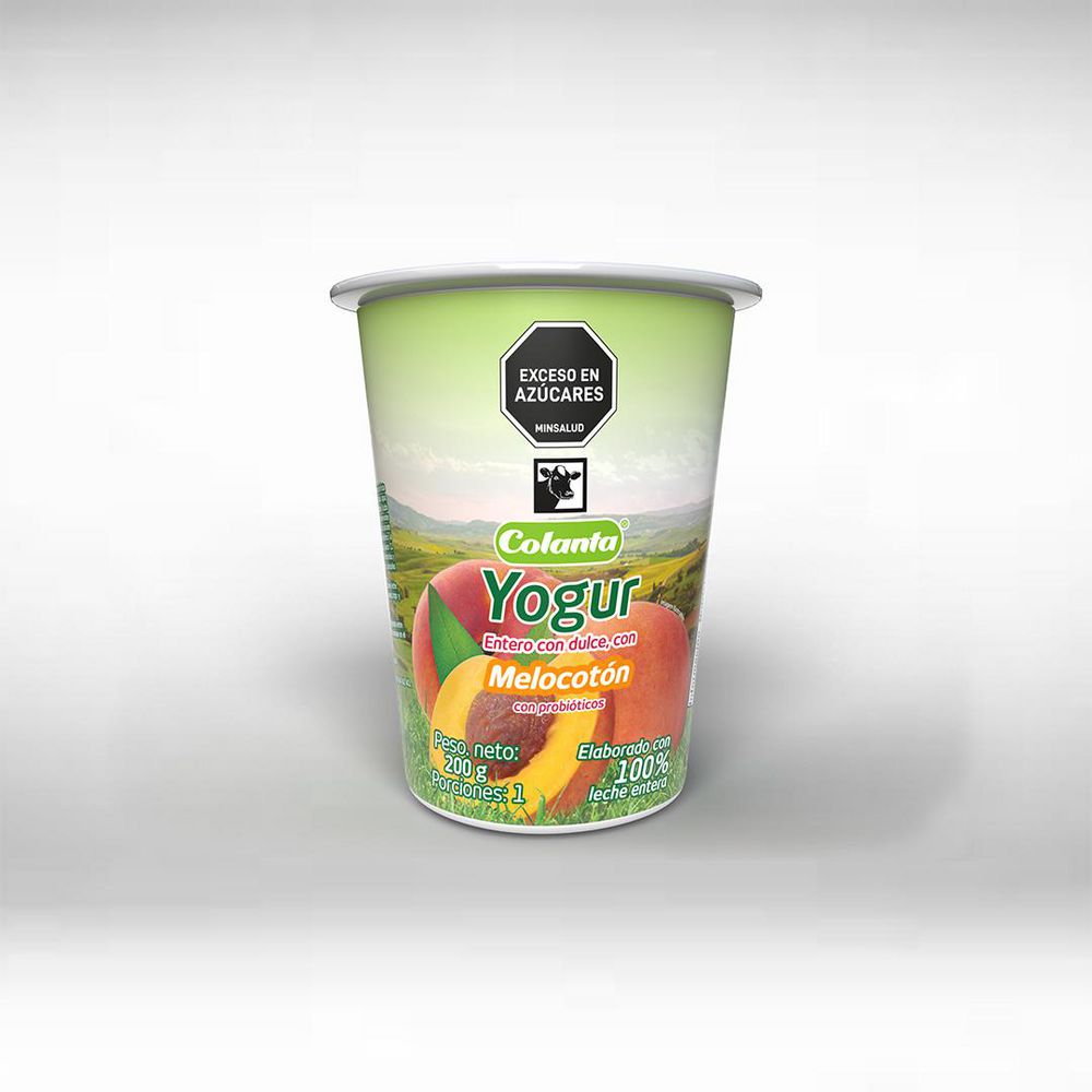 Yogurt COLANTA sabor a melocotón entero (200  gr) img #1