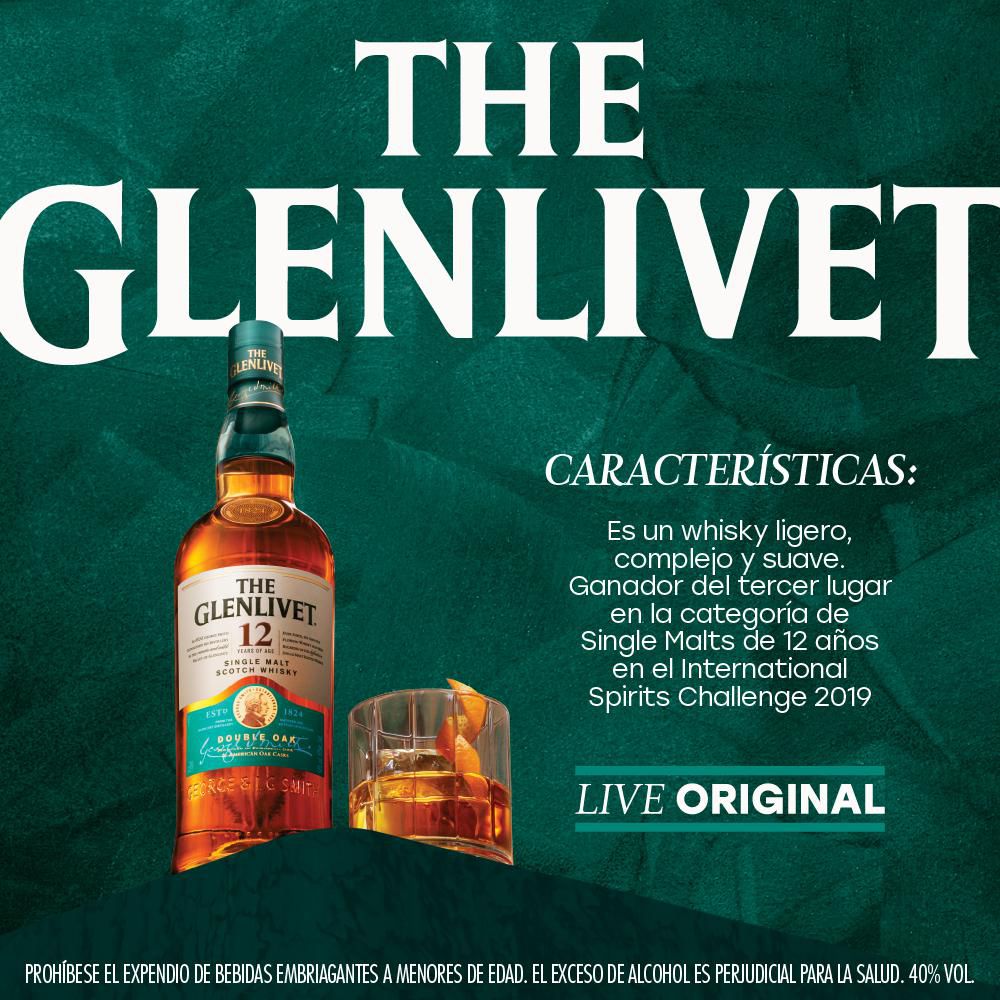 Whisky GLENLIVET single malt 12 años (700  ml) img #3