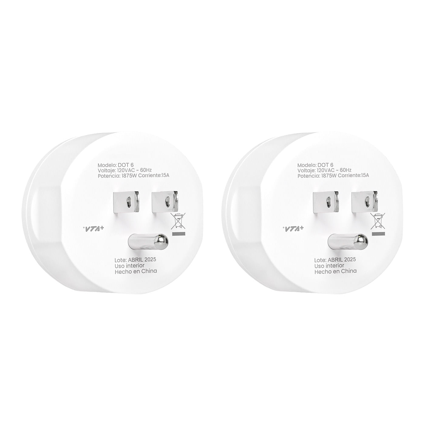 Kit X2 Tomacorrientes Inteligentes VTA+ DOT 6 1875W 15A WiFi App img #4