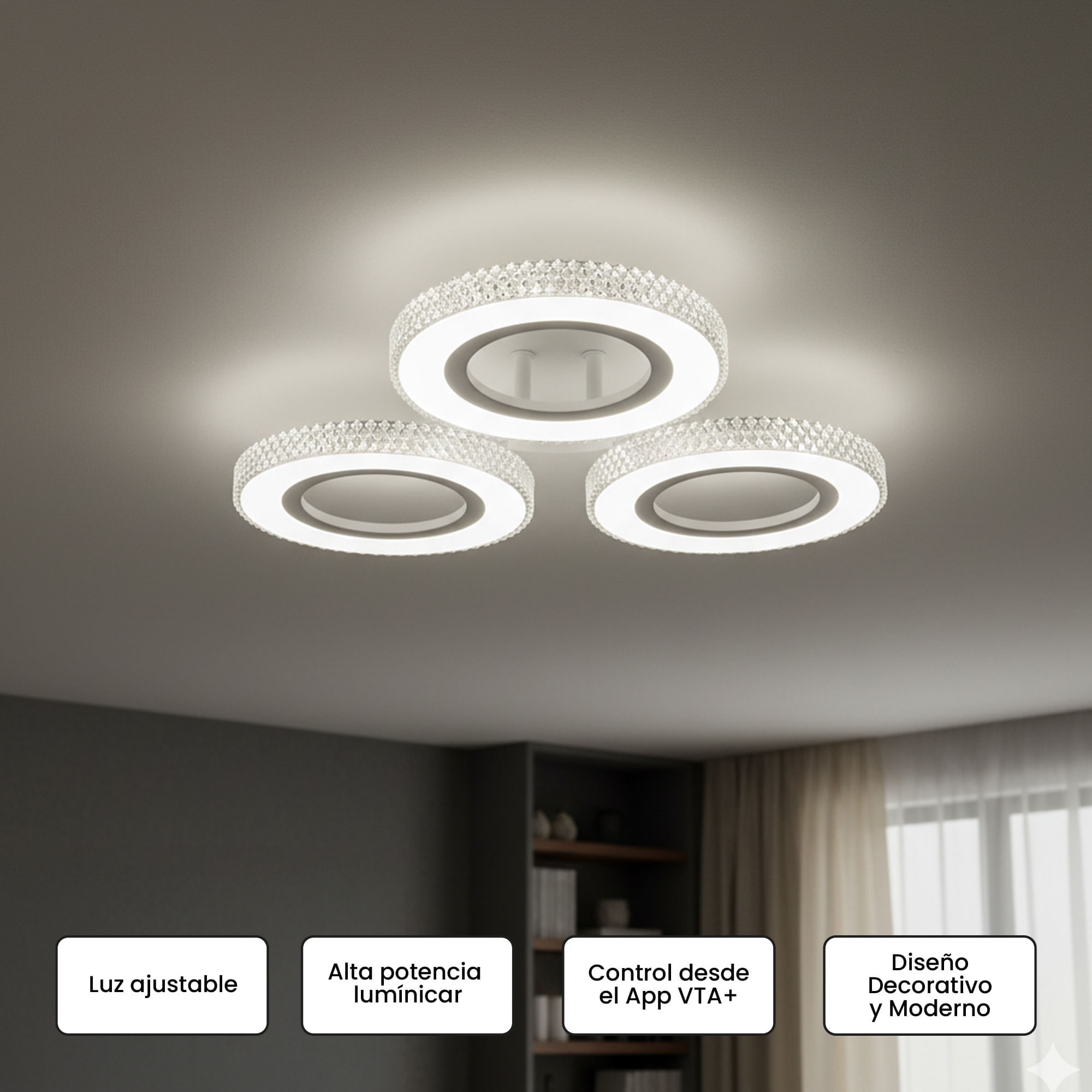 Lámpara de Techo Inteligente VTA+ Neexi Shine CCT 40W WiFi img #7