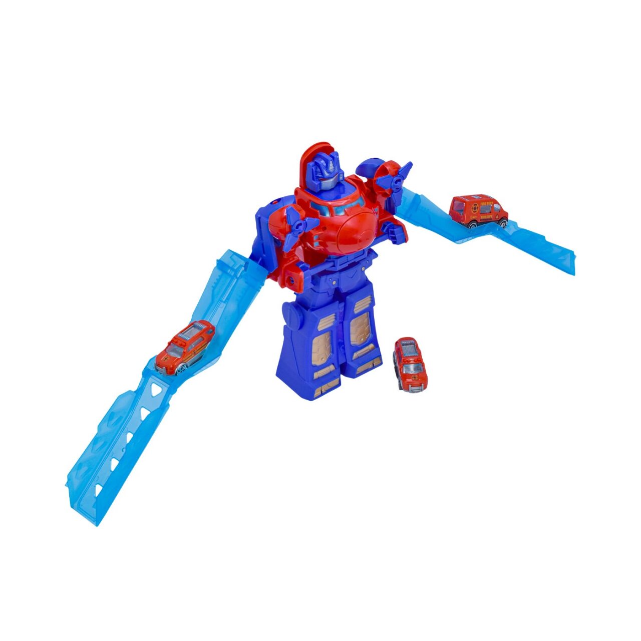 Figura Robot con 6 Carros y Rampa Robot Fighter img #1