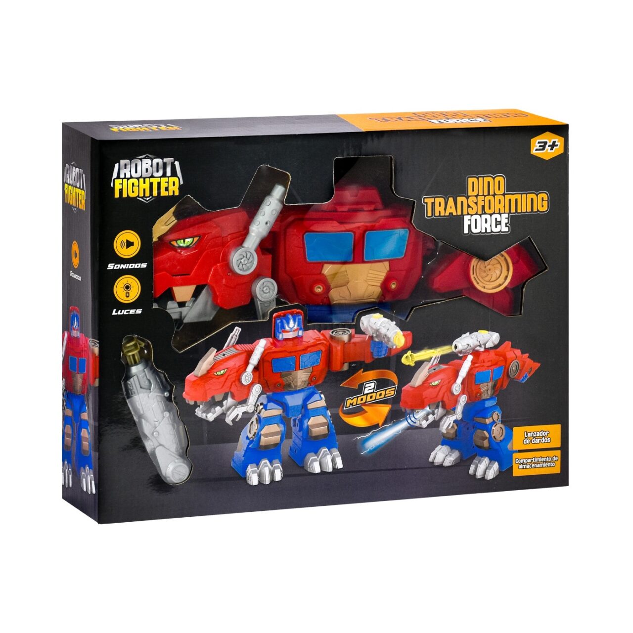 Figura Transformable Dinosaurio con Luces y Sonido Robot Fighter img #6