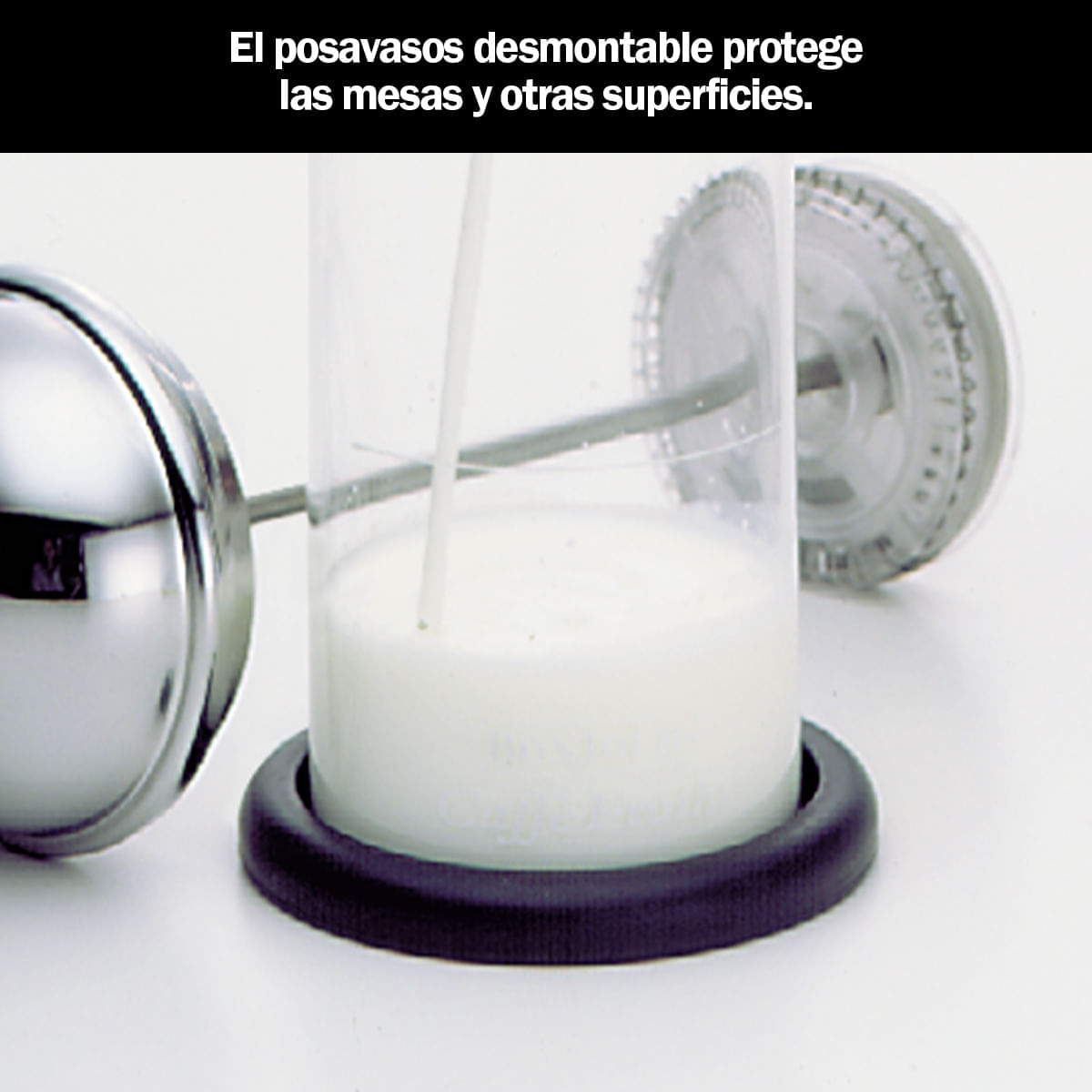 Juego de espumador de leche manual en acero inoxidable, vaso de vidrio borosilicato y cuchara, 16 onzas/ 0.47L. BonJour. img #5