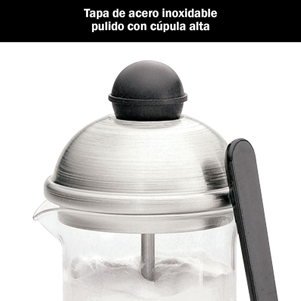 Juego de espumador de leche manual en acero inoxidable, vaso de vidrio borosilicato y cuchara, 16 onzas/ 0.47L. BonJour. img #3