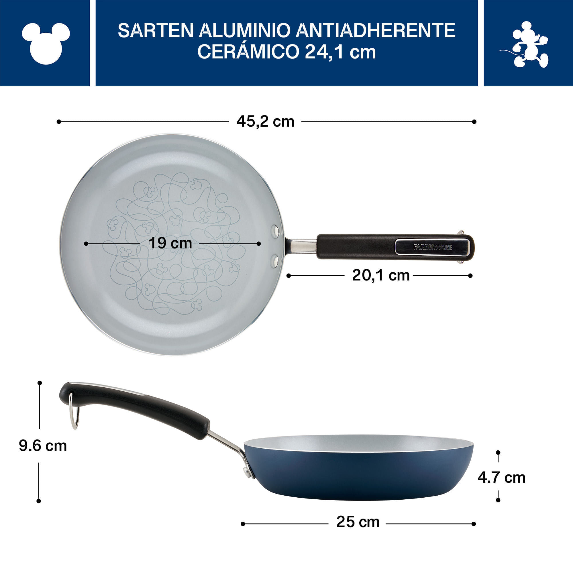 Sartén antiadherente cerámico. Colección Disney  Bon Voyage. Farberware img #4
