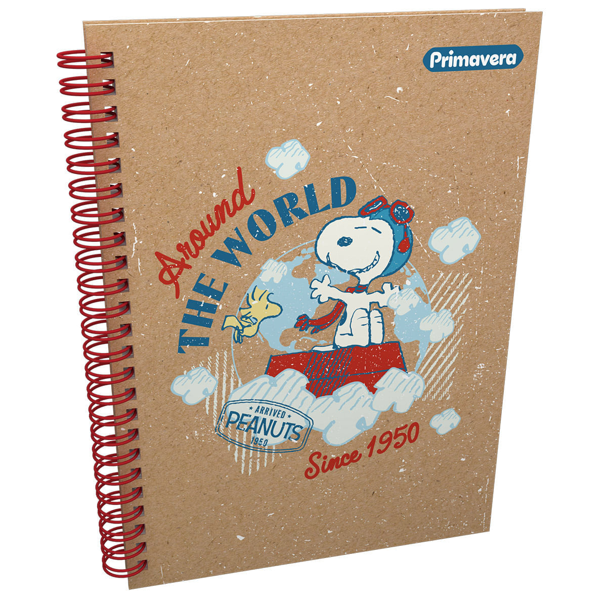 Cuaderno Argollado Pasta Dura  Snoopy Kraft Grande The World img #1