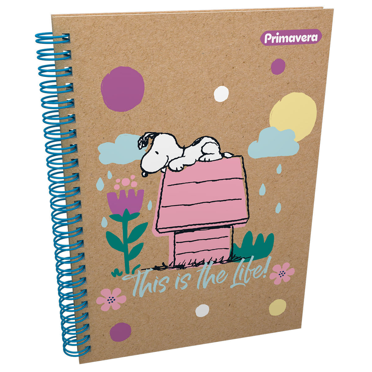 Cuaderno Argollado Pasta Dura  Snoopy Kraft Grande This Is The Life! img #1
