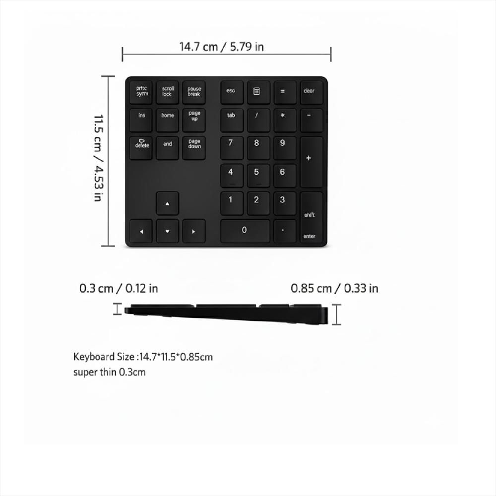 Teclado Numerico Inalambrico Bluetooth Recargable Windows Macos Ios Android img #3